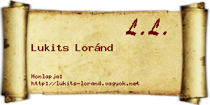 Lukits Loránd névjegykártya